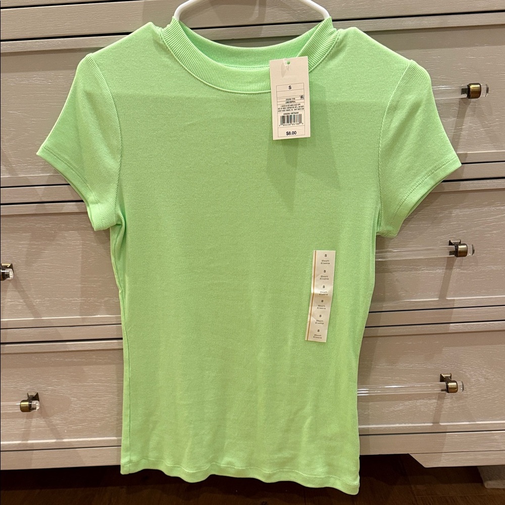 a new day Light Green Short Sleeve Tee